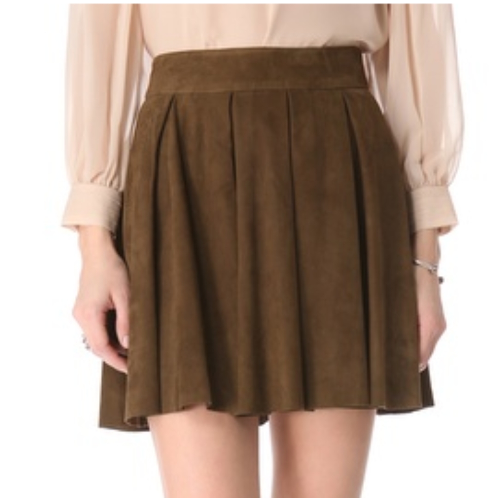 Alice + Olivia Brown Suede Mini Skirt